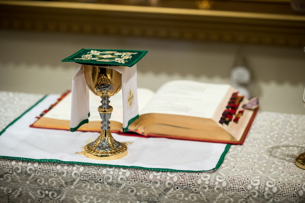 A chalice on the altar