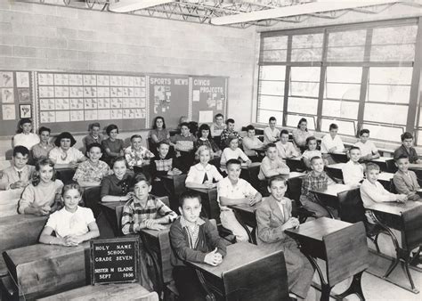 Students at the old Holy Name school