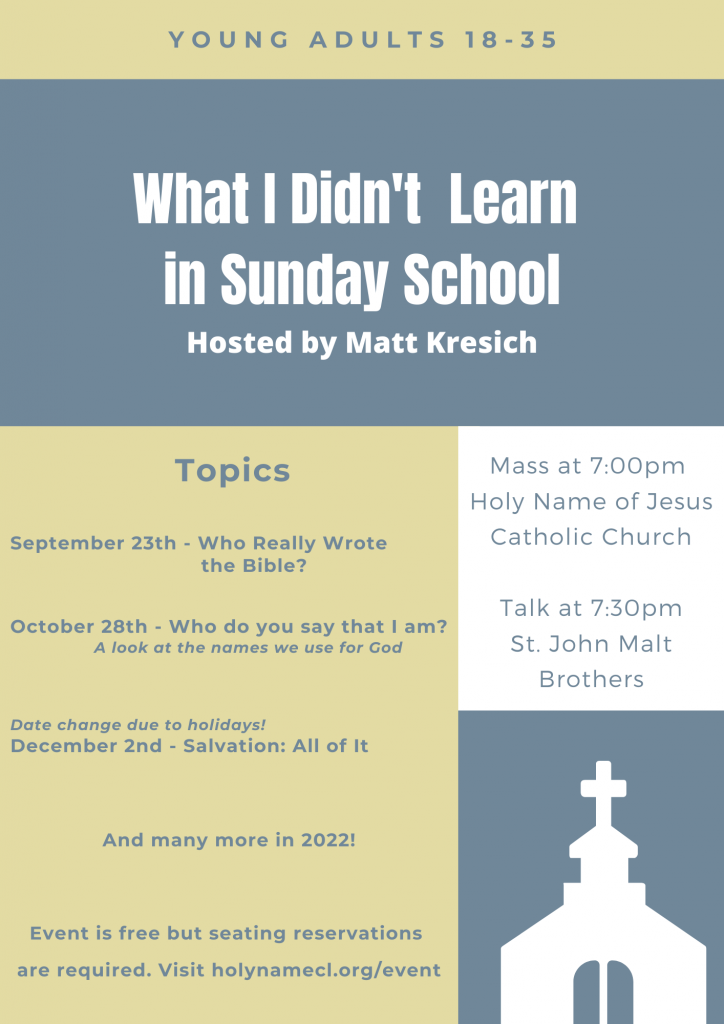 What you didn't learn in Sunday school (event date past)