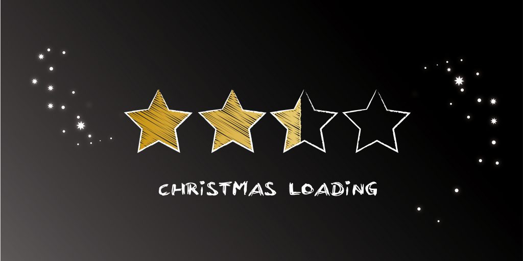 Christmas loading, three out of four stars are fills representing the four weeks of Advent.
